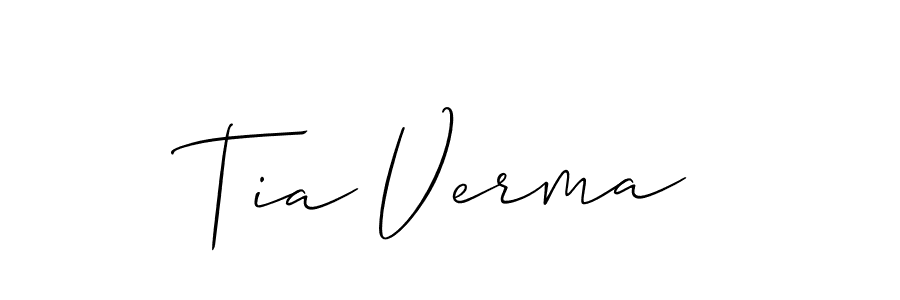 Make a short Tia Verma signature style. Manage your documents anywhere anytime using Allison_Script. Create and add eSignatures, submit forms, share and send files easily. Tia Verma signature style 2 images and pictures png