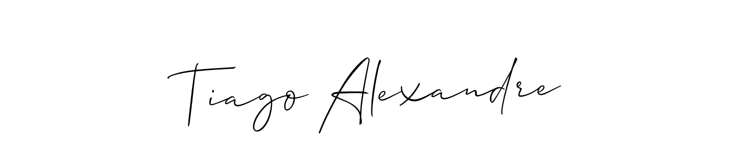 The best way (Allison_Script) to make a short signature is to pick only two or three words in your name. The name Tiago Alexandre include a total of six letters. For converting this name. Tiago Alexandre signature style 2 images and pictures png