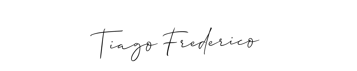 You should practise on your own different ways (Allison_Script) to write your name (Tiago Frederico) in signature. don't let someone else do it for you. Tiago Frederico signature style 2 images and pictures png