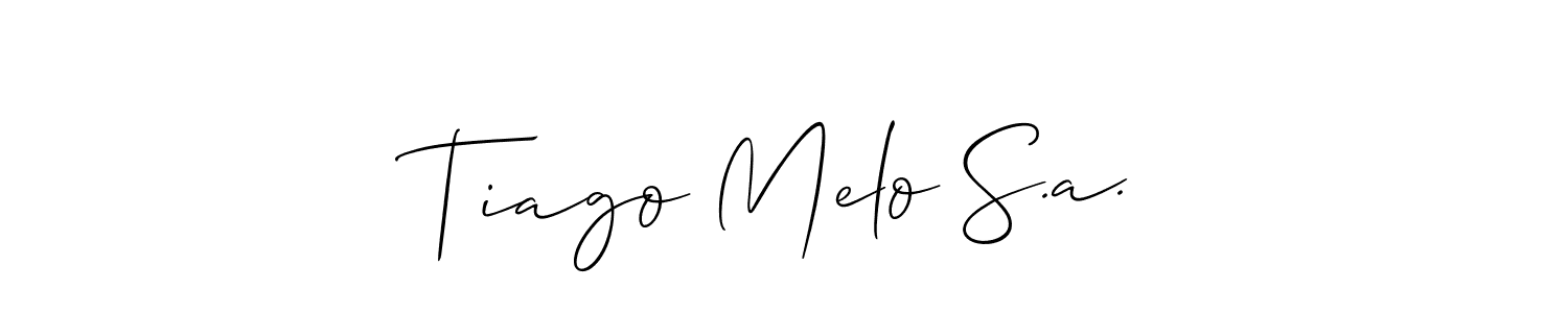 Make a beautiful signature design for name Tiago Melo S.a.. With this signature (Allison_Script) style, you can create a handwritten signature for free. Tiago Melo S.a. signature style 2 images and pictures png