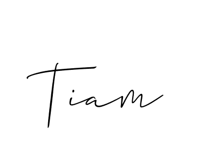 Make a beautiful signature design for name Tiam. With this signature (Allison_Script) style, you can create a handwritten signature for free. Tiam signature style 2 images and pictures png
