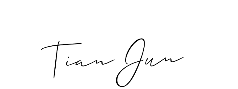 Tian Jun stylish signature style. Best Handwritten Sign (Allison_Script) for my name. Handwritten Signature Collection Ideas for my name Tian Jun. Tian Jun signature style 2 images and pictures png