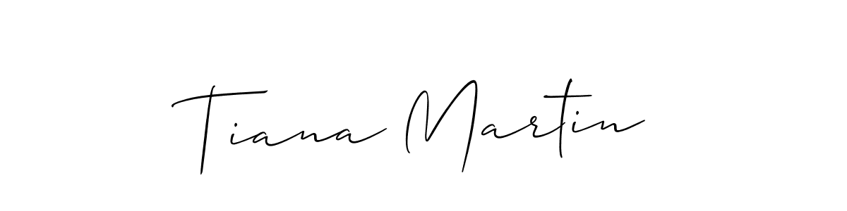 The best way (Allison_Script) to make a short signature is to pick only two or three words in your name. The name Tiana Martin include a total of six letters. For converting this name. Tiana Martin signature style 2 images and pictures png