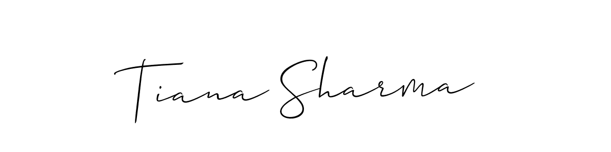 Make a beautiful signature design for name Tiana Sharma. With this signature (Allison_Script) style, you can create a handwritten signature for free. Tiana Sharma signature style 2 images and pictures png