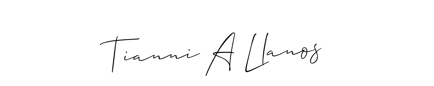How to Draw Tianni A Llanos signature style? Allison_Script is a latest design signature styles for name Tianni A Llanos. Tianni A Llanos signature style 2 images and pictures png
