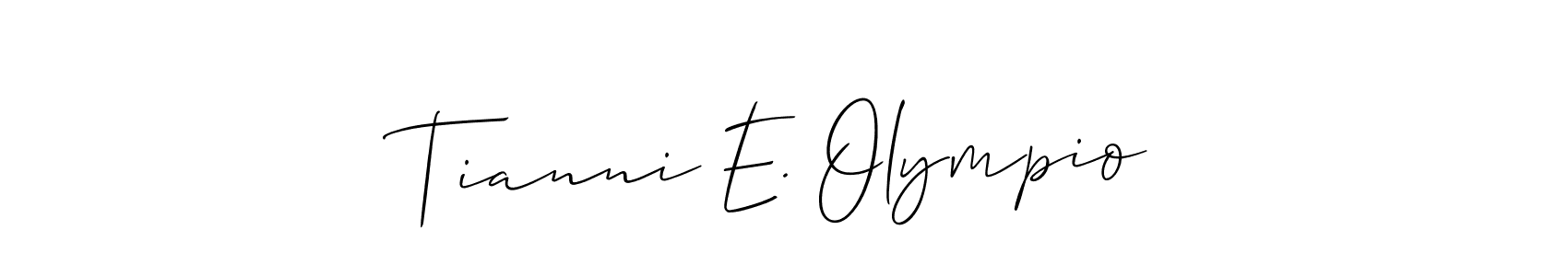 Create a beautiful signature design for name Tianni E. Olympio. With this signature (Allison_Script) fonts, you can make a handwritten signature for free. Tianni E. Olympio signature style 2 images and pictures png