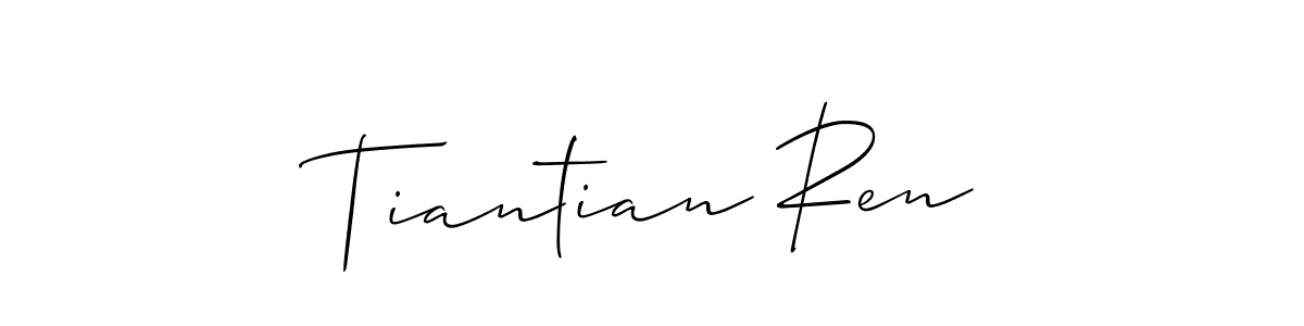 You should practise on your own different ways (Allison_Script) to write your name (Tiantian Ren) in signature. don't let someone else do it for you. Tiantian Ren signature style 2 images and pictures png