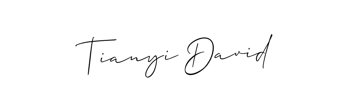 You should practise on your own different ways (Allison_Script) to write your name (Tianyi David) in signature. don't let someone else do it for you. Tianyi David signature style 2 images and pictures png