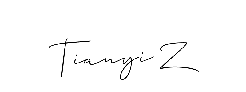 Tianyi Z stylish signature style. Best Handwritten Sign (Allison_Script) for my name. Handwritten Signature Collection Ideas for my name Tianyi Z. Tianyi Z signature style 2 images and pictures png