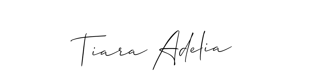 Also You can easily find your signature by using the search form. We will create Tiara Adelia name handwritten signature images for you free of cost using Allison_Script sign style. Tiara Adelia signature style 2 images and pictures png