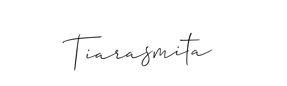 Tiarasmita stylish signature style. Best Handwritten Sign (Allison_Script) for my name. Handwritten Signature Collection Ideas for my name Tiarasmita. Tiarasmita signature style 2 images and pictures png