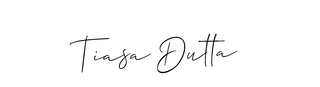 Use a signature maker to create a handwritten signature online. With this signature software, you can design (Allison_Script) your own signature for name Tiasa Dutta. Tiasa Dutta signature style 2 images and pictures png