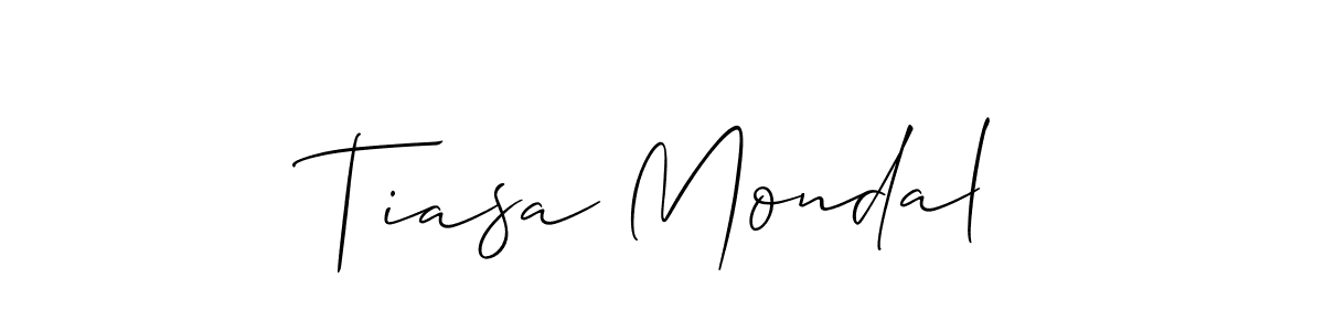 Make a beautiful signature design for name Tiasa Mondal. With this signature (Allison_Script) style, you can create a handwritten signature for free. Tiasa Mondal signature style 2 images and pictures png