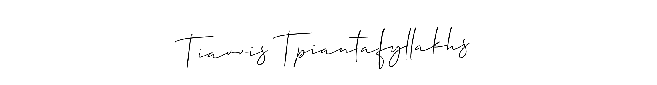 It looks lik you need a new signature style for name Tiavvis Tpiantafyllakhs. Design unique handwritten (Allison_Script) signature with our free signature maker in just a few clicks. Tiavvis Tpiantafyllakhs signature style 2 images and pictures png