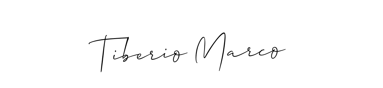 Make a beautiful signature design for name Tiberio Marco. With this signature (Allison_Script) style, you can create a handwritten signature for free. Tiberio Marco signature style 2 images and pictures png