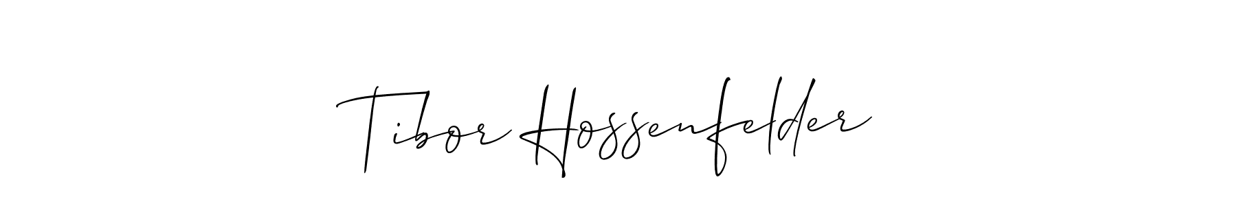 Make a short Tibor Hossenfelder signature style. Manage your documents anywhere anytime using Allison_Script. Create and add eSignatures, submit forms, share and send files easily. Tibor Hossenfelder signature style 2 images and pictures png