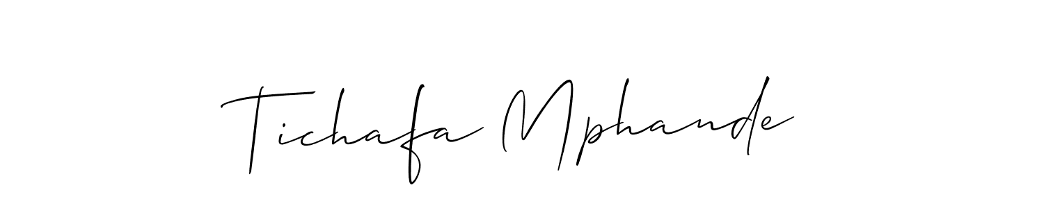 Make a beautiful signature design for name Tichafa Mphande. With this signature (Allison_Script) style, you can create a handwritten signature for free. Tichafa Mphande signature style 2 images and pictures png