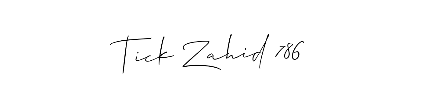 You can use this online signature creator to create a handwritten signature for the name Tick Zahid 786. This is the best online autograph maker. Tick Zahid 786 signature style 2 images and pictures png