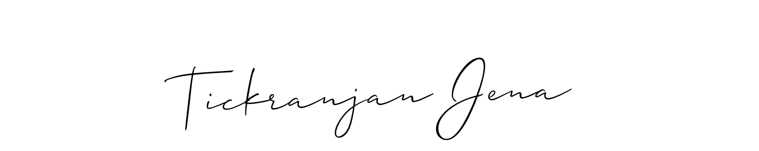 Create a beautiful signature design for name Tickranjan Jena. With this signature (Allison_Script) fonts, you can make a handwritten signature for free. Tickranjan Jena signature style 2 images and pictures png