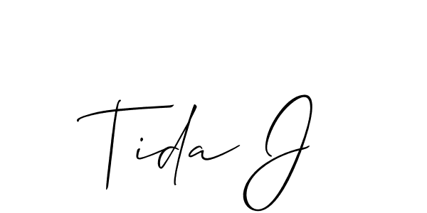 Use a signature maker to create a handwritten signature online. With this signature software, you can design (Allison_Script) your own signature for name Tida J. Tida J signature style 2 images and pictures png