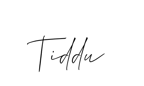 Use a signature maker to create a handwritten signature online. With this signature software, you can design (Allison_Script) your own signature for name Tiddu. Tiddu signature style 2 images and pictures png