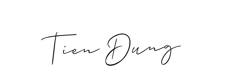 It looks lik you need a new signature style for name Tien Dung. Design unique handwritten (Allison_Script) signature with our free signature maker in just a few clicks. Tien Dung signature style 2 images and pictures png