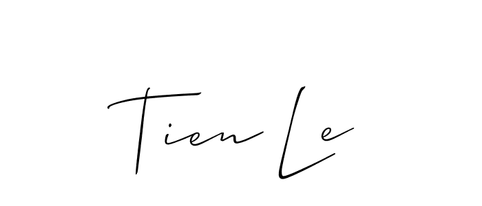 How to make Tien Le signature? Allison_Script is a professional autograph style. Create handwritten signature for Tien Le name. Tien Le signature style 2 images and pictures png