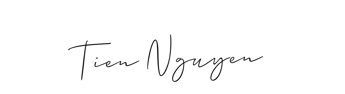 Allison_Script is a professional signature style that is perfect for those who want to add a touch of class to their signature. It is also a great choice for those who want to make their signature more unique. Get Tien Nguyen name to fancy signature for free. Tien Nguyen signature style 2 images and pictures png