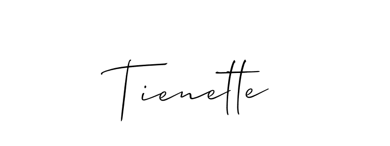 Design your own signature with our free online signature maker. With this signature software, you can create a handwritten (Allison_Script) signature for name Tienette. Tienette signature style 2 images and pictures png