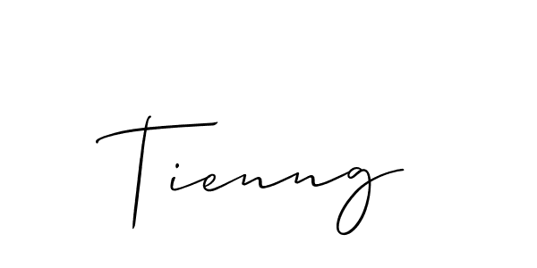 Use a signature maker to create a handwritten signature online. With this signature software, you can design (Allison_Script) your own signature for name Tienng. Tienng signature style 2 images and pictures png