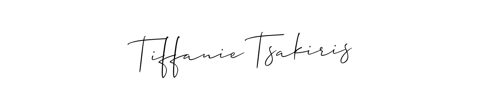 if you are searching for the best signature style for your name Tiffanie Tsakiris. so please give up your signature search. here we have designed multiple signature styles  using Allison_Script. Tiffanie Tsakiris signature style 2 images and pictures png