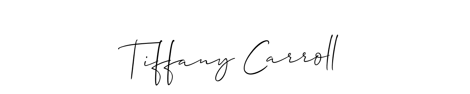 How to make Tiffany Carroll name signature. Use Allison_Script style for creating short signs online. This is the latest handwritten sign. Tiffany Carroll signature style 2 images and pictures png