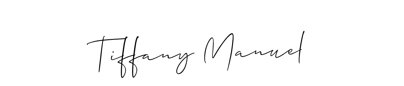 You should practise on your own different ways (Allison_Script) to write your name (Tiffany Manuel) in signature. don't let someone else do it for you. Tiffany Manuel signature style 2 images and pictures png