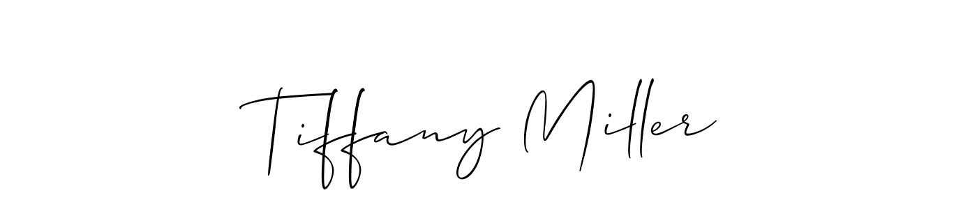 The best way (Allison_Script) to make a short signature is to pick only two or three words in your name. The name Tiffany Miller include a total of six letters. For converting this name. Tiffany Miller signature style 2 images and pictures png