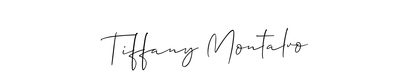 How to make Tiffany Montalvo name signature. Use Allison_Script style for creating short signs online. This is the latest handwritten sign. Tiffany Montalvo signature style 2 images and pictures png