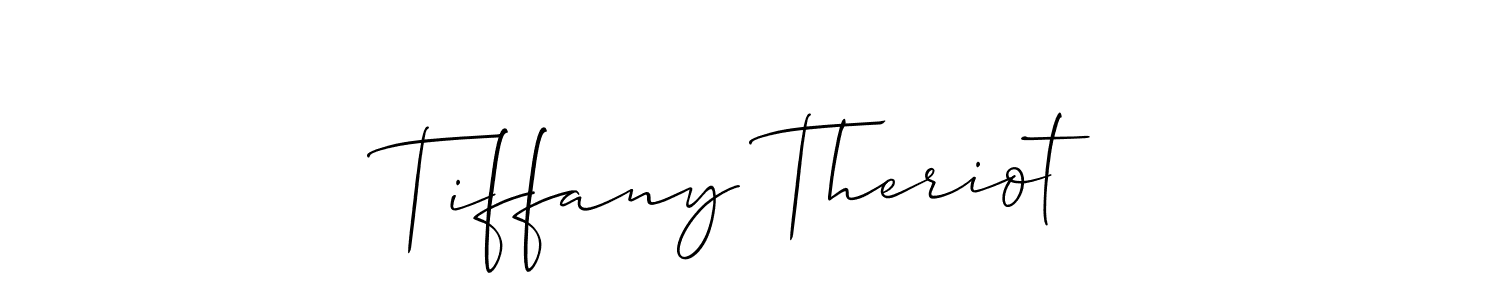 The best way (Allison_Script) to make a short signature is to pick only two or three words in your name. The name Tiffany Theriot include a total of six letters. For converting this name. Tiffany Theriot signature style 2 images and pictures png