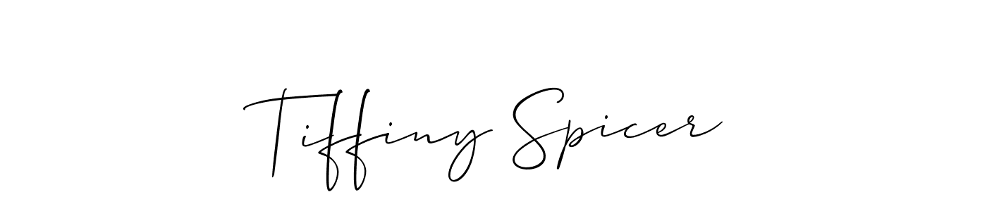 How to make Tiffiny Spicer name signature. Use Allison_Script style for creating short signs online. This is the latest handwritten sign. Tiffiny Spicer signature style 2 images and pictures png