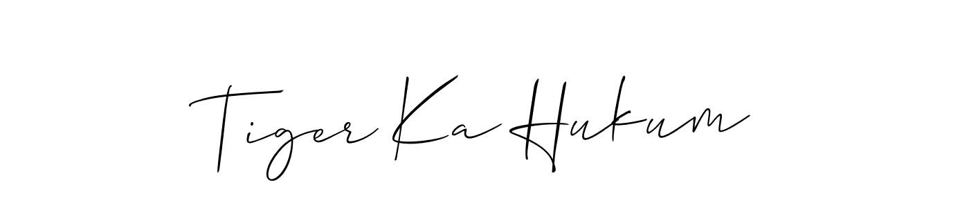 Also we have Tiger Ka Hukum name is the best signature style. Create professional handwritten signature collection using Allison_Script autograph style. Tiger Ka Hukum signature style 2 images and pictures png