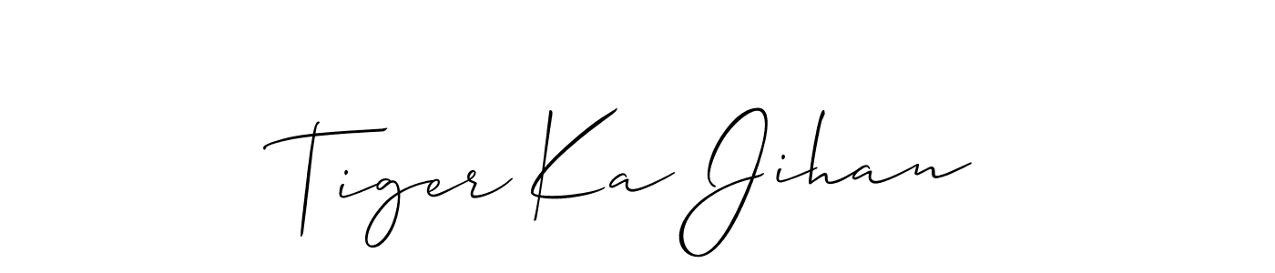 Use a signature maker to create a handwritten signature online. With this signature software, you can design (Allison_Script) your own signature for name Tiger Ka Jihan. Tiger Ka Jihan signature style 2 images and pictures png