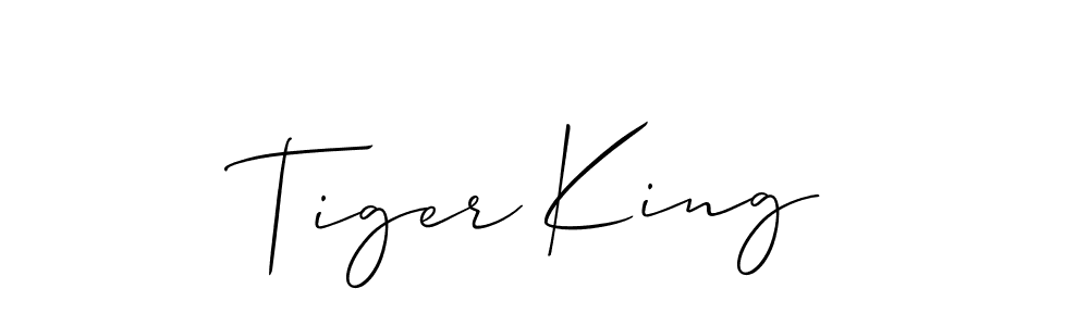 Tiger King stylish signature style. Best Handwritten Sign (Allison_Script) for my name. Handwritten Signature Collection Ideas for my name Tiger King. Tiger King signature style 2 images and pictures png