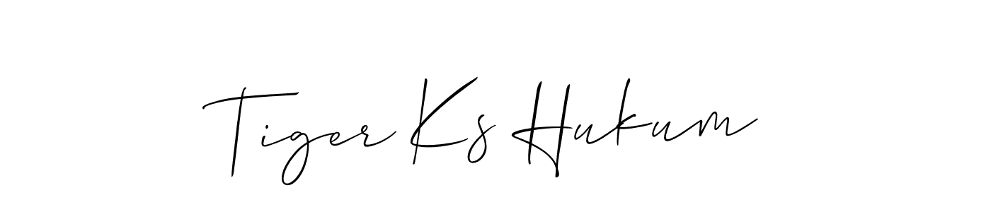 How to Draw Tiger Ks Hukum signature style? Allison_Script is a latest design signature styles for name Tiger Ks Hukum. Tiger Ks Hukum signature style 2 images and pictures png