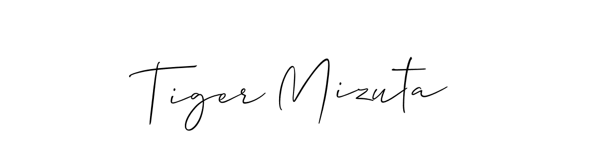 Make a beautiful signature design for name Tiger Mizuta. With this signature (Allison_Script) style, you can create a handwritten signature for free. Tiger Mizuta signature style 2 images and pictures png