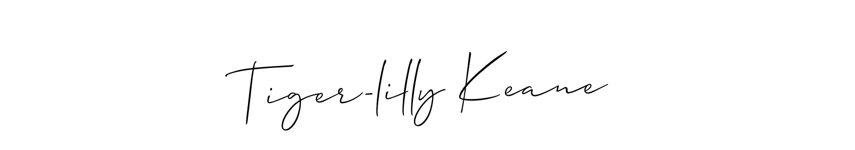 Also You can easily find your signature by using the search form. We will create Tiger-lilly Keane name handwritten signature images for you free of cost using Allison_Script sign style. Tiger-lilly Keane signature style 2 images and pictures png