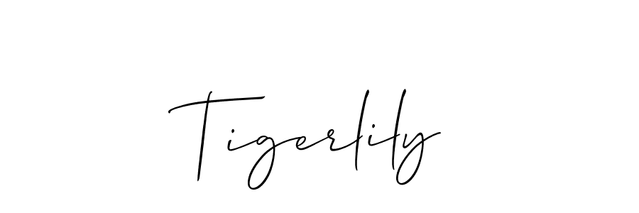 Make a beautiful signature design for name Tigerlily. With this signature (Allison_Script) style, you can create a handwritten signature for free. Tigerlily signature style 2 images and pictures png