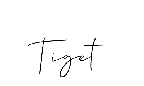 Use a signature maker to create a handwritten signature online. With this signature software, you can design (Allison_Script) your own signature for name Tiget. Tiget signature style 2 images and pictures png