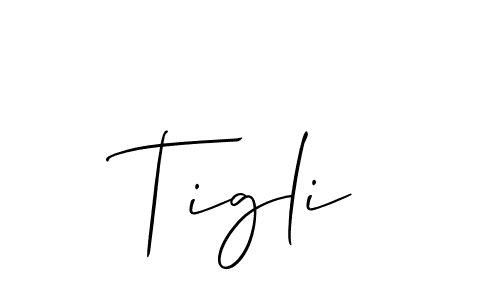 How to make Tigli signature? Allison_Script is a professional autograph style. Create handwritten signature for Tigli name. Tigli signature style 2 images and pictures png