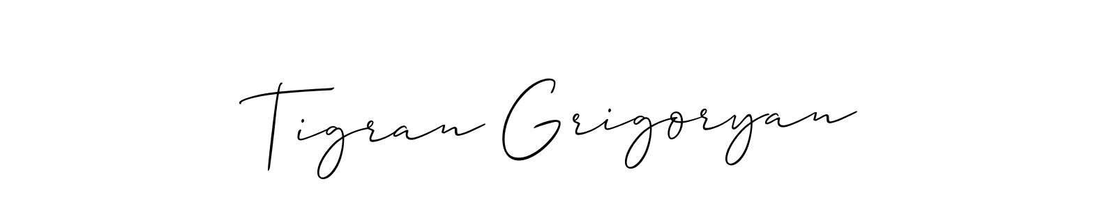 Make a short Tigran Grigoryan signature style. Manage your documents anywhere anytime using Allison_Script. Create and add eSignatures, submit forms, share and send files easily. Tigran Grigoryan signature style 2 images and pictures png