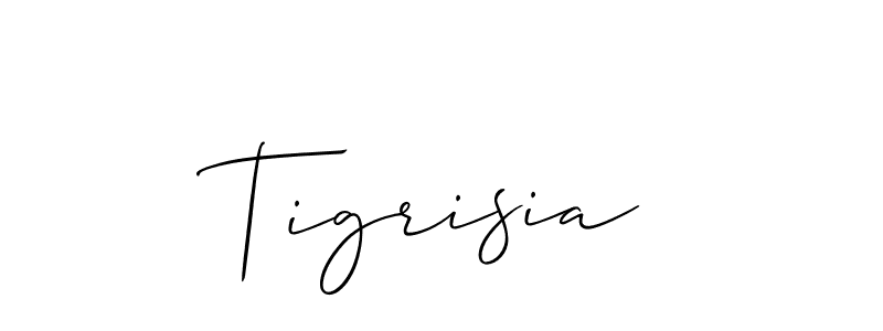 How to make Tigrisia name signature. Use Allison_Script style for creating short signs online. This is the latest handwritten sign. Tigrisia signature style 2 images and pictures png