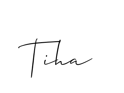 Tiha stylish signature style. Best Handwritten Sign (Allison_Script) for my name. Handwritten Signature Collection Ideas for my name Tiha. Tiha signature style 2 images and pictures png