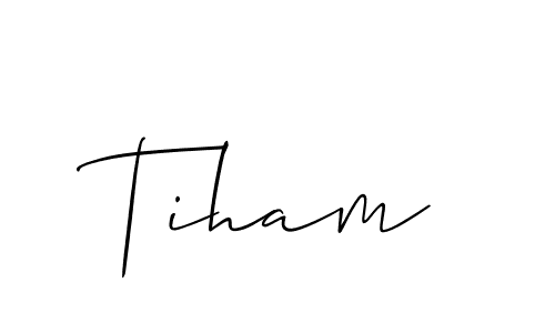 Make a beautiful signature design for name Tiham. With this signature (Allison_Script) style, you can create a handwritten signature for free. Tiham signature style 2 images and pictures png